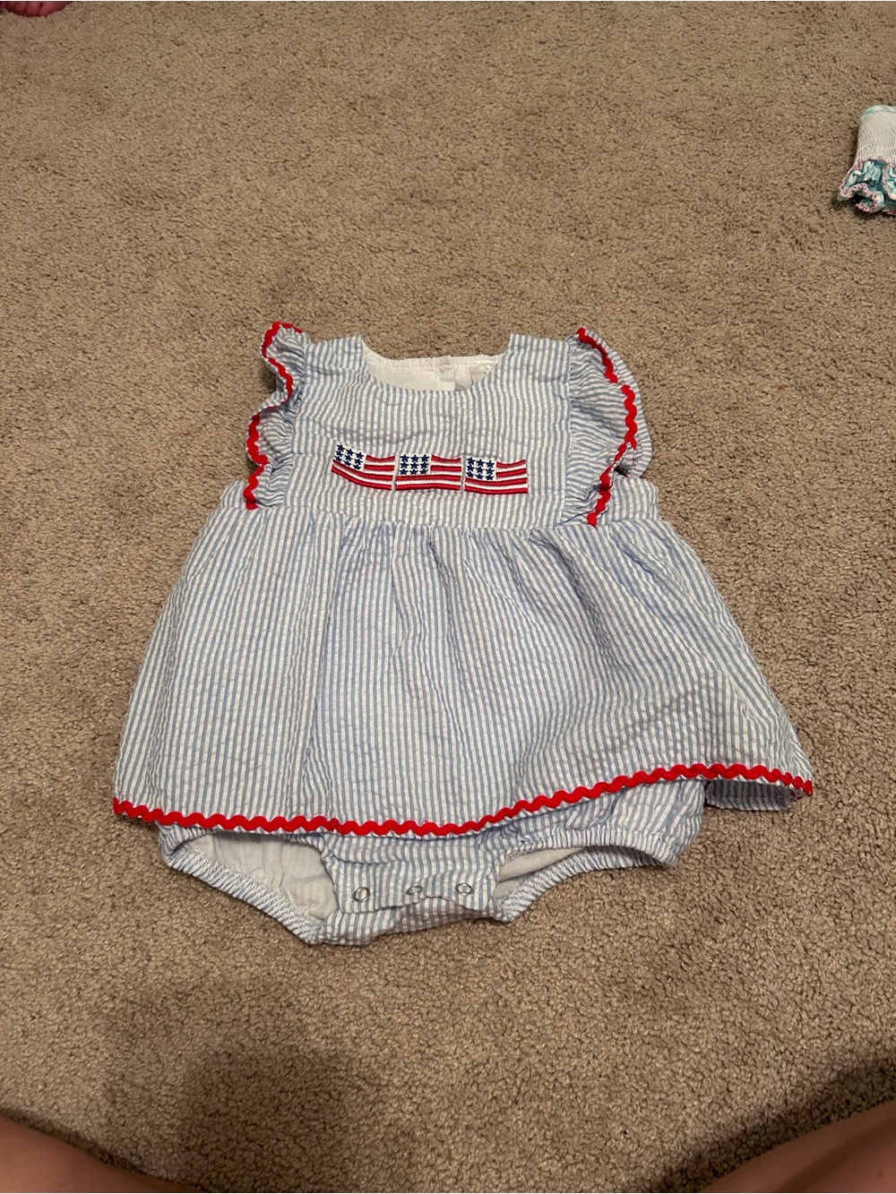 Sticky Fish American Flag Bubble 12-18mo - Picture 2 of 5
